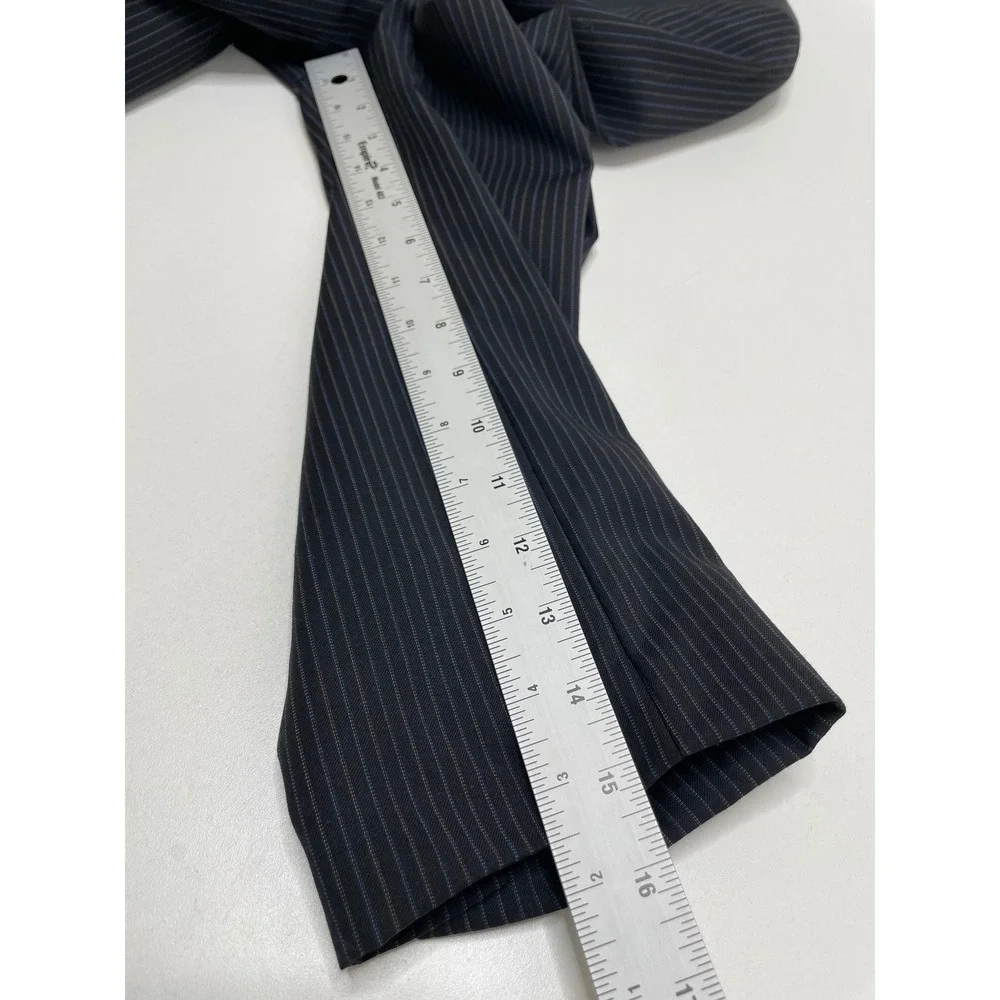 Franco Tassi Wool Pinstripe Blazer Black Grey Mens 44R Business Coat Suit Jacket